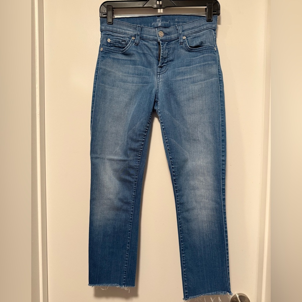 7 For All Mankind Blue Straight Leg Jeans